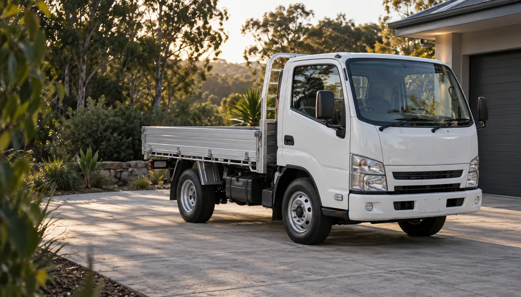 Light truck parked at an inspection location